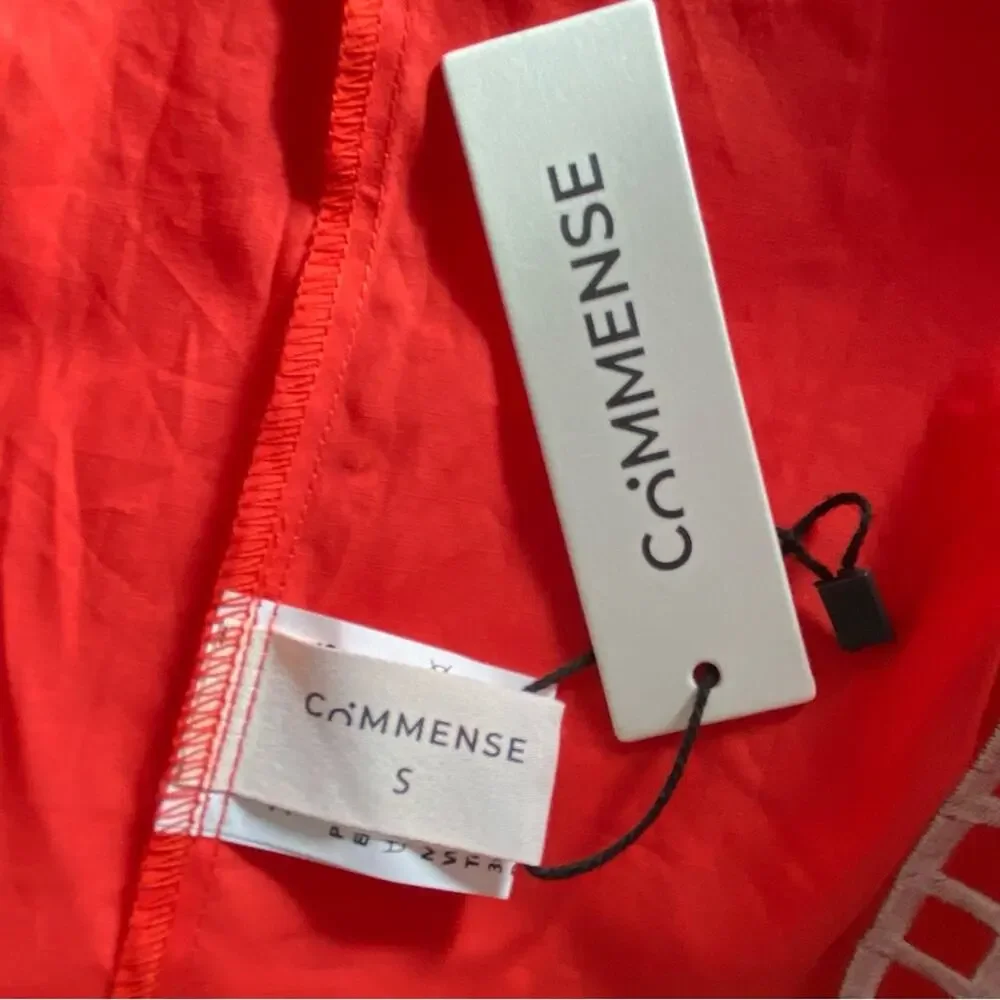 COMMENSE NWTs Embroidered Bow Detail Red Cami Midi Dress size small
